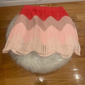 Storia Knit 2 Piece Crochet Scalloped Skirt & Top (Medium)